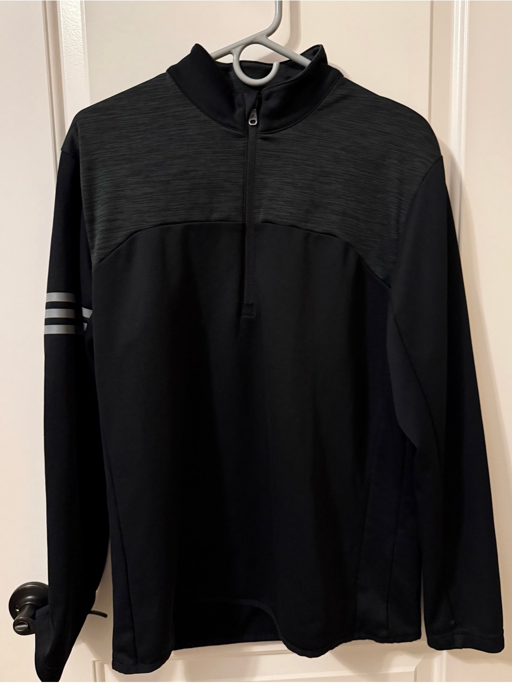 Men’s Golf Adidas Black Quarter-Zip Performance Pullover Medium